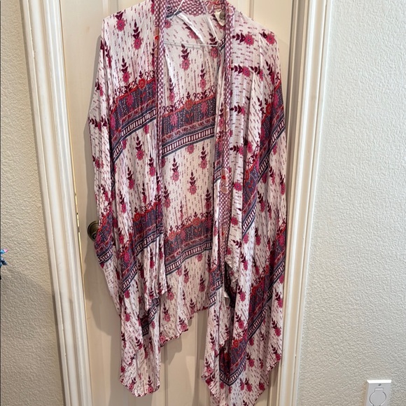 Anthropologie Red and White Swim Coverup Kimono - Picture 1 of 1
